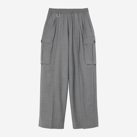 Wide Cargo Pants / gray stripe
