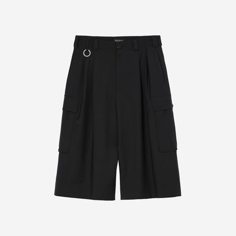 Wide Cargo Shorts / black
