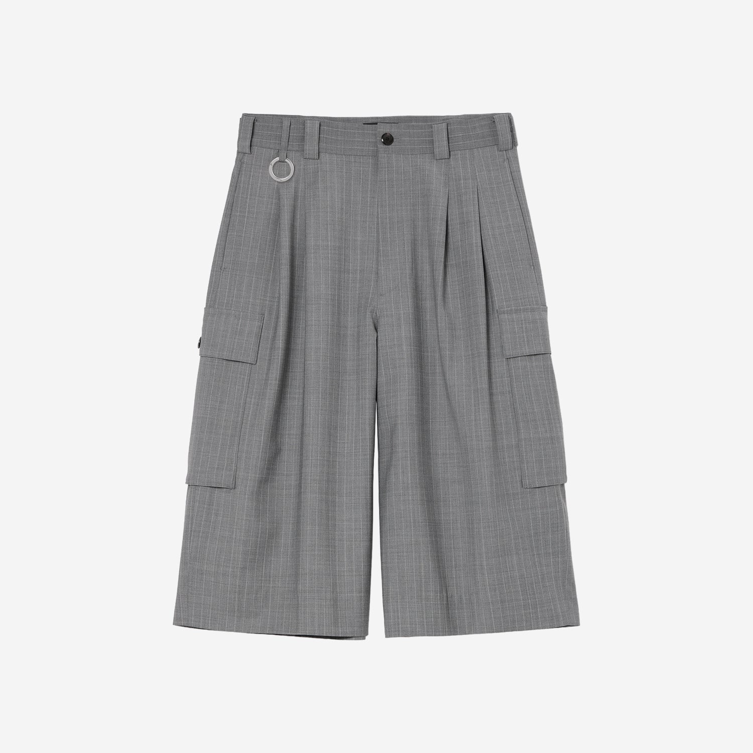 Wide Cargo Shorts / gray stripe – th products