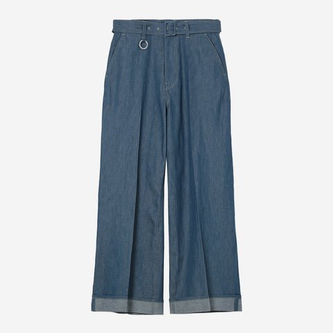 Belted Wide Pants / light indigo