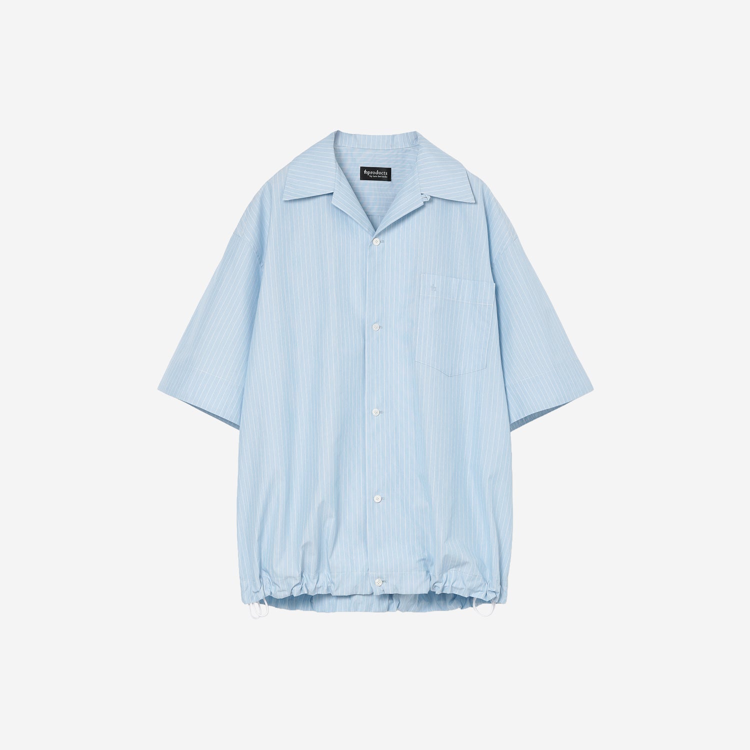 Open Collar Shirt (MID) / sax stripe – th products