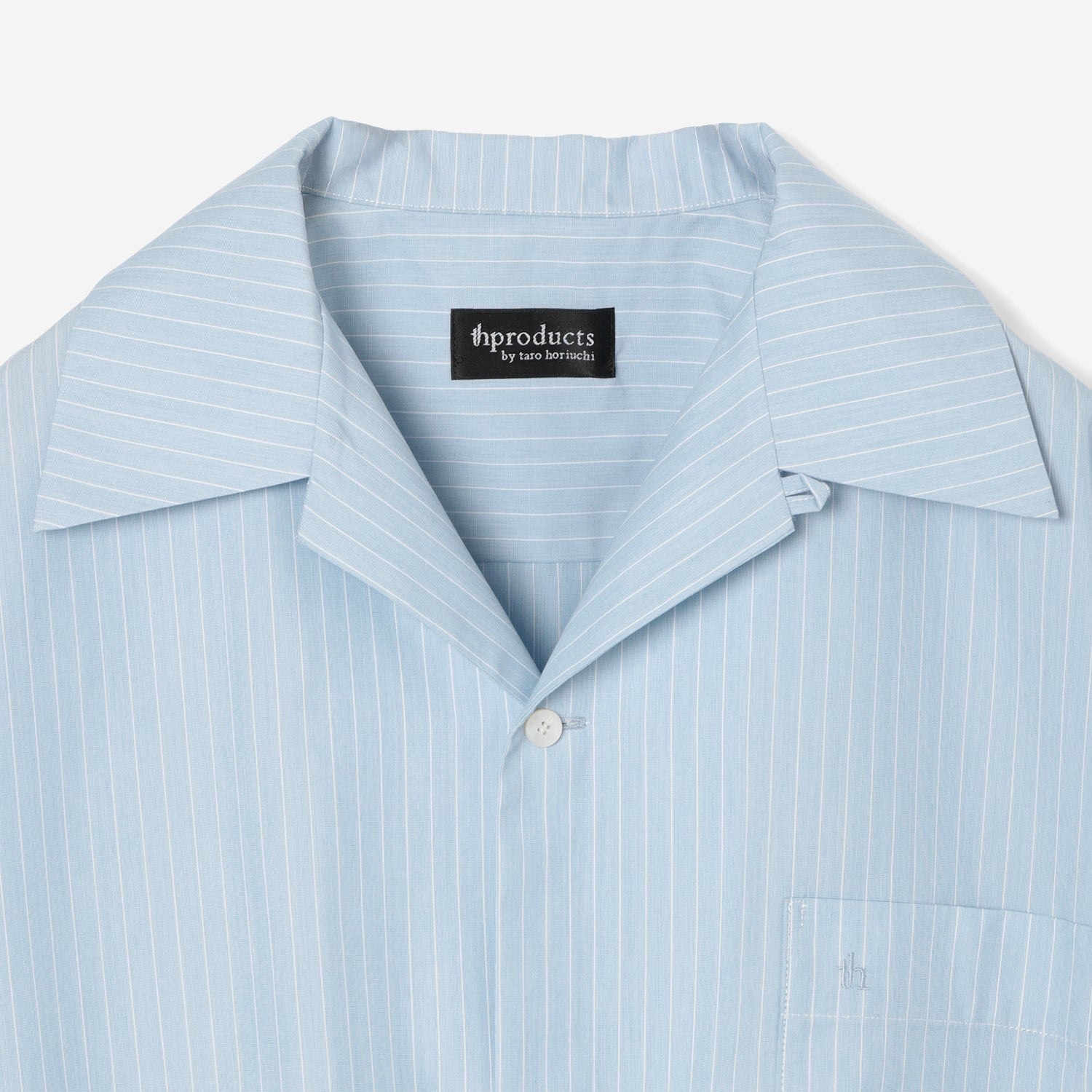 Open Collar Shirt (MID) / sax stripe – th products