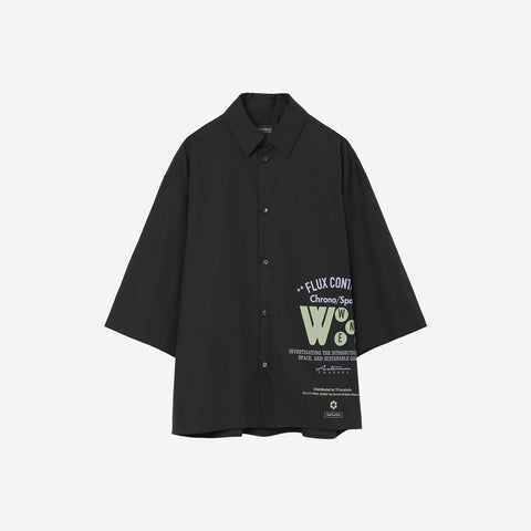 EDWARD / Graphic Print Big Sleeve S/S Shirt / black