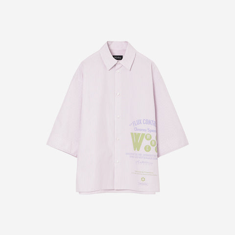 EDWARD / Graphic Print Big Sleeve S/S Shirt / pink stripe