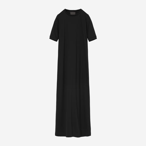 Mix Cut S/S Dress / gray × black