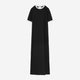 Mix Cut S/S Dress / white × black