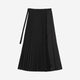 Satin Mix Pleats Skirt / black