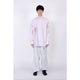 Graphic Print Oversized Shirt / pink stripe