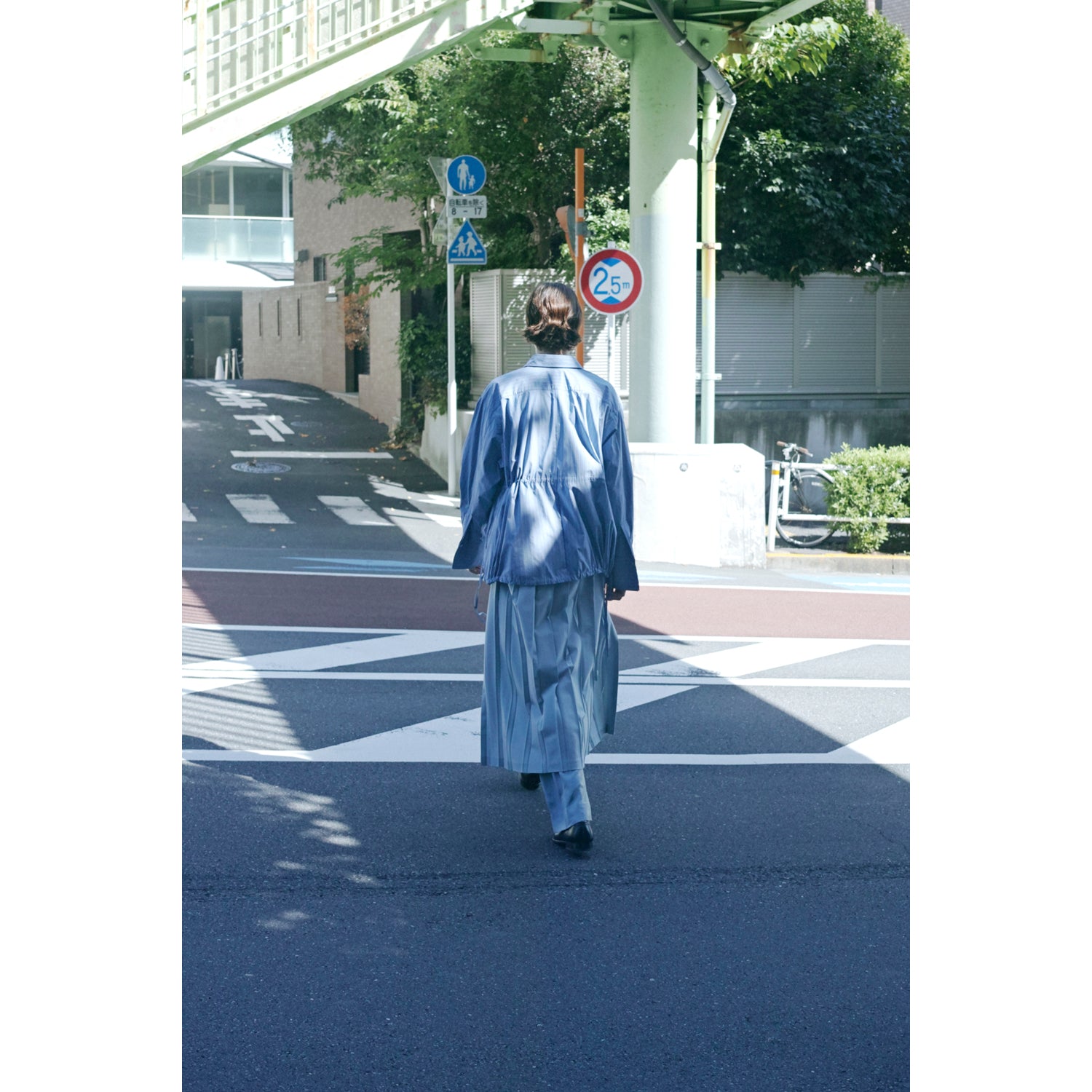 Gathered Shirt / blue stripe