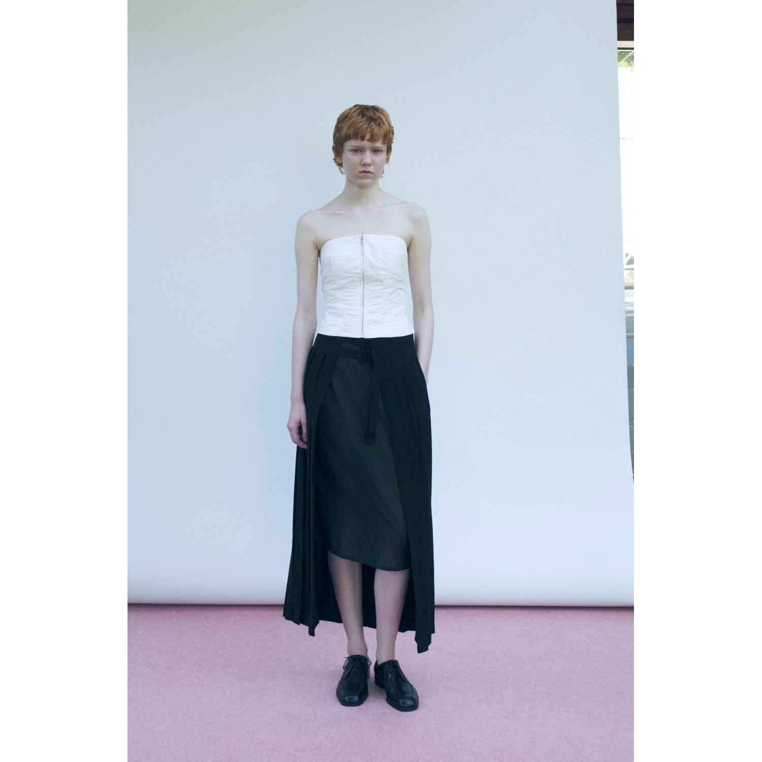 Layerd Pleated Skirt / brown