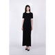 Mix Cut S/S Dress / white × black
