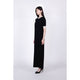 Mix Cut S/S Dress / white × black