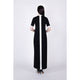 Mix Cut S/S Dress / white × black