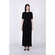 Mix Cut S/S Dress / gray × black