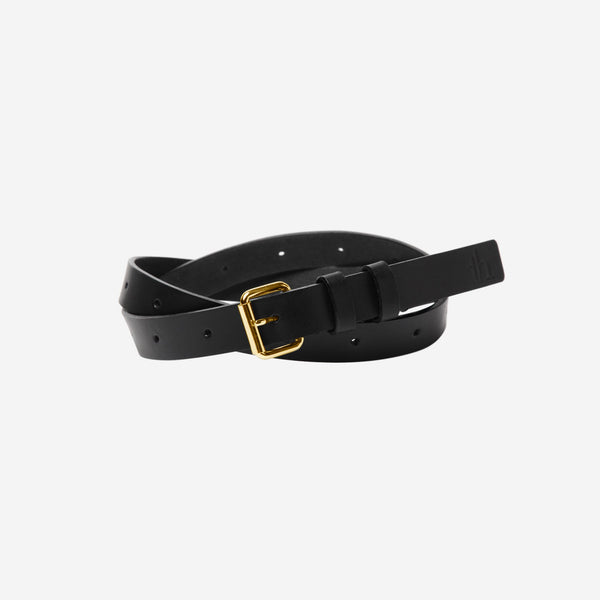 Leather Belt SKI 20 / black × gold