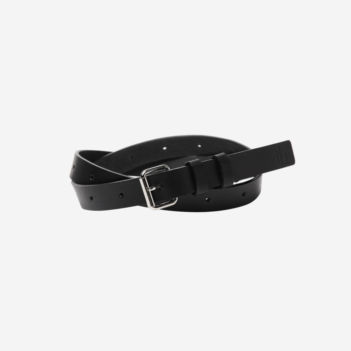 Leather Belt SKI 20 / black × silver – th products