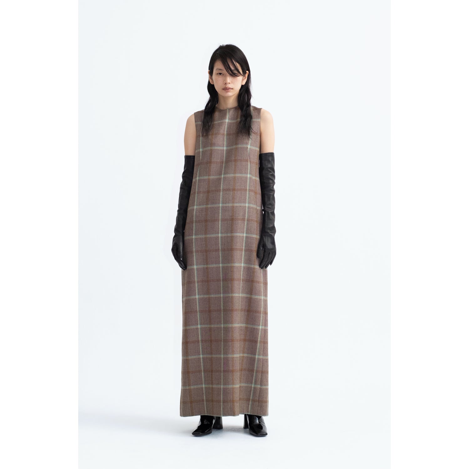 Darts Pocket Dress / check