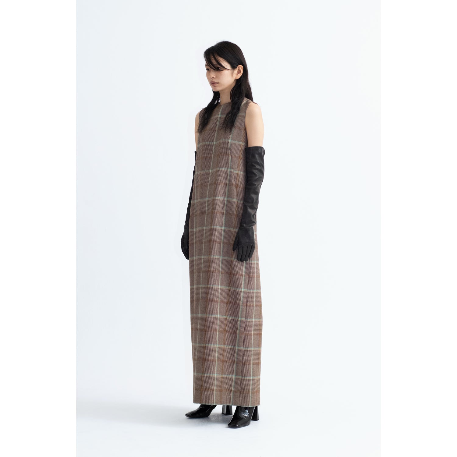 Darts Pocket Dress / check