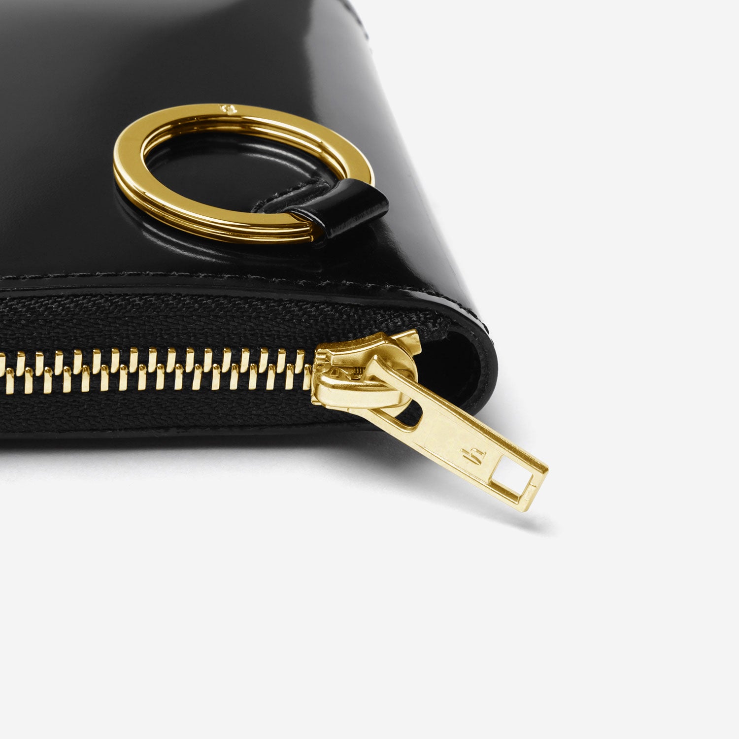 Zip Around Wallet / black × gold