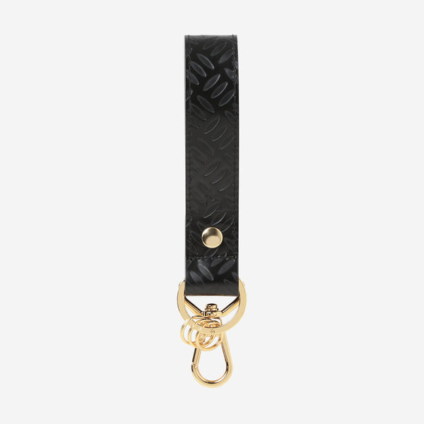 Embossed Key Ring Belt / black × gold