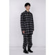Bonding Stand Fall Collar Coat / gray check