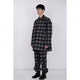 Bonding Stand Fall Collar Coat / gray check