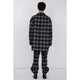 Bonding Stand Fall Collar Coat / gray check