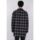 Bonding Stand Fall Collar Coat / gray check