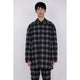 Bonding Stand Fall Collar Coat / gray check