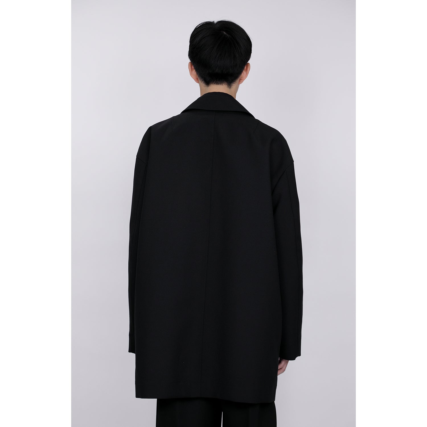 Bonding Stand Fall Collar Coat / black – th products