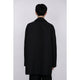 Bonding Stand Fall Collar Coat / black
