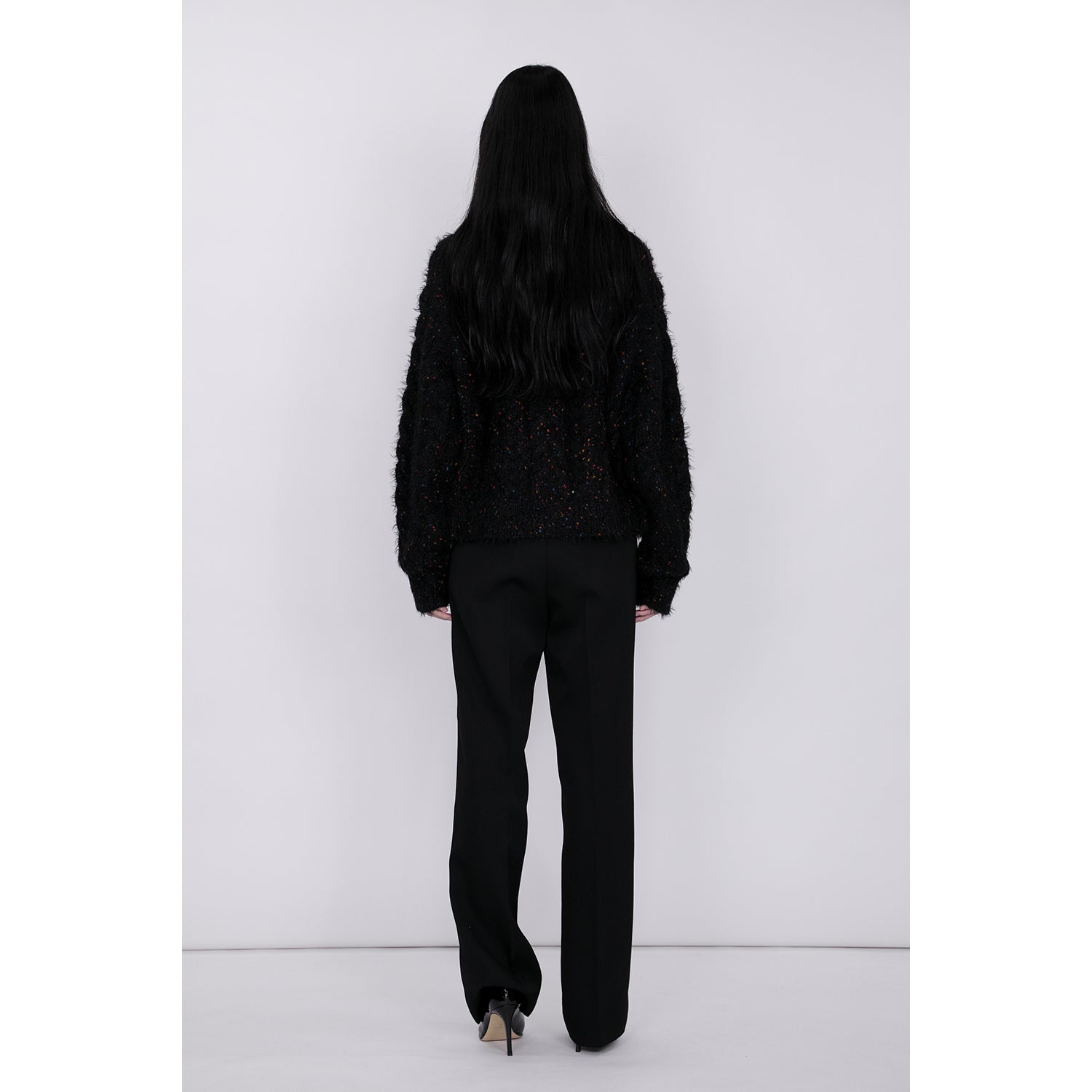 Color Nep Mole Knit Cardigan / black – th products