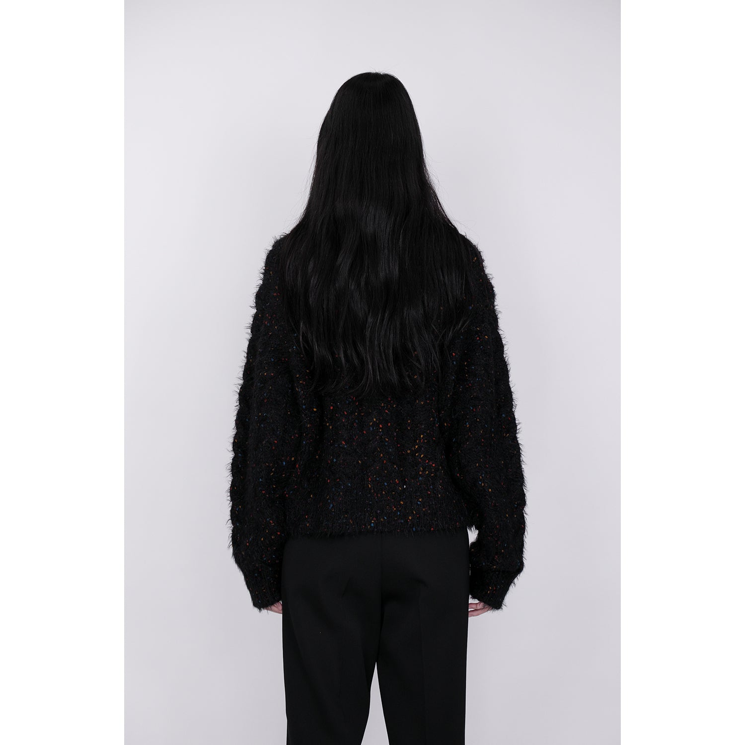 Color Nep Mole Knit Cardigan / black – th products