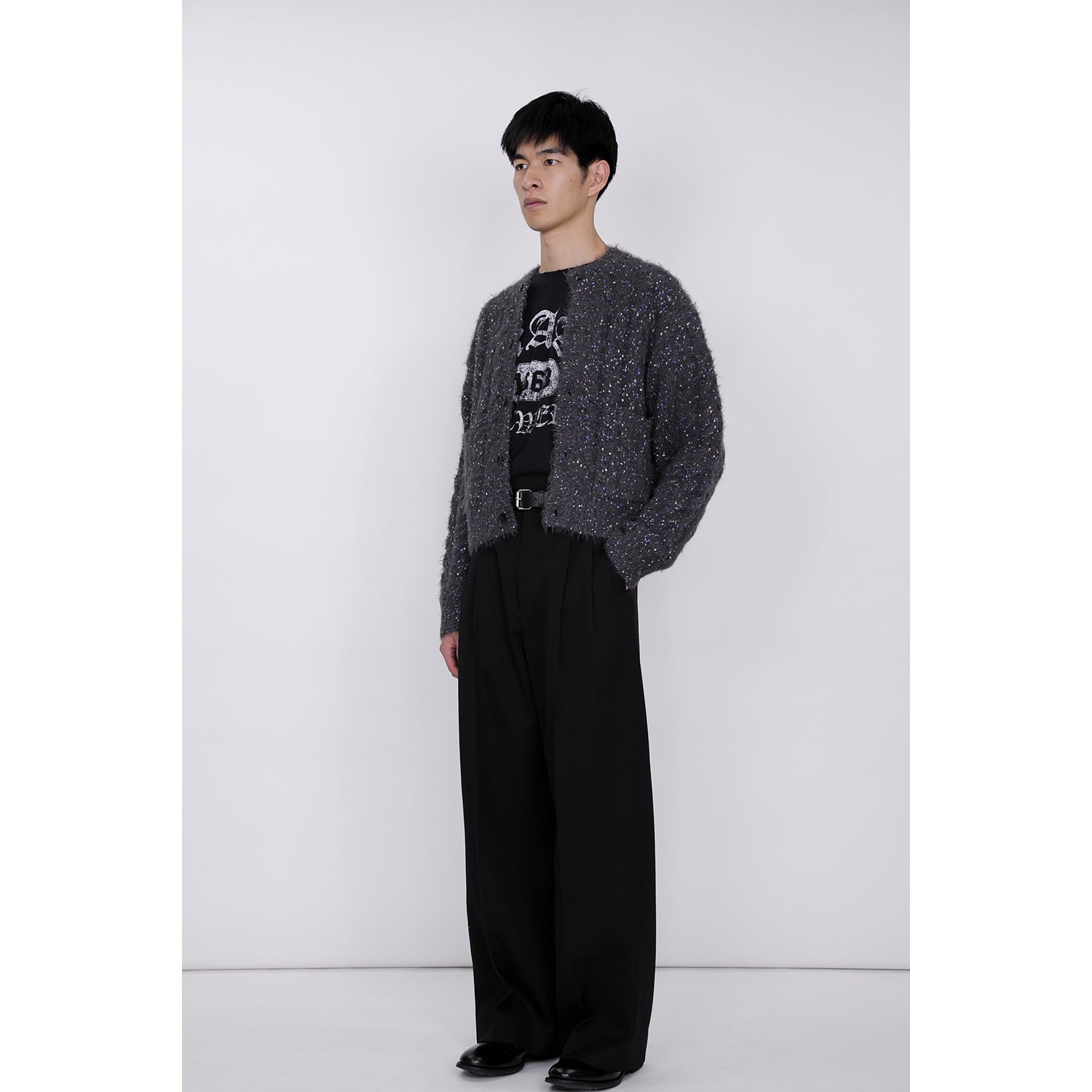 【最終値下げ】カラーネップニットカーディガン　th products Color Nep Mole Knit Cardigan / gray – th products