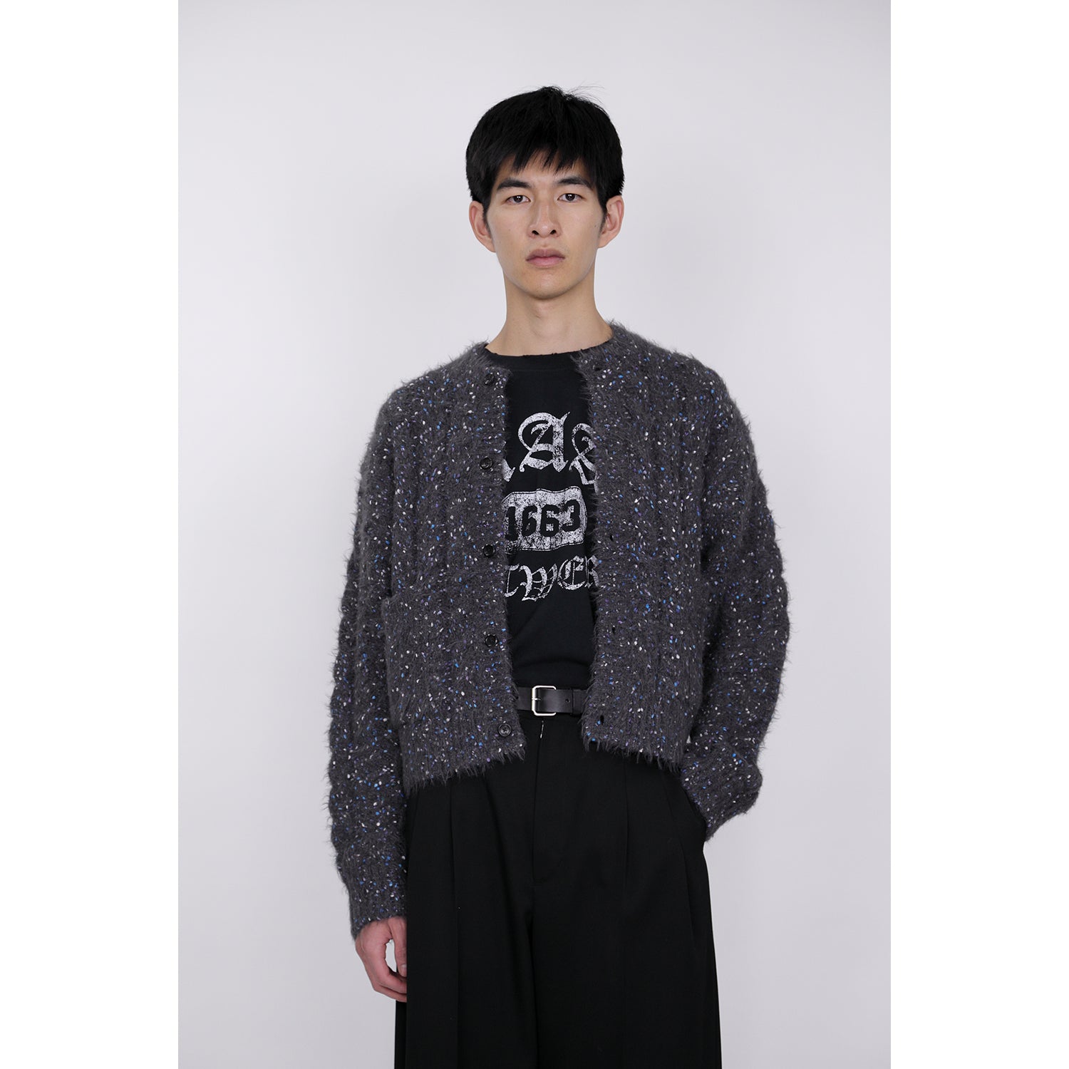 Color Nep Mole Knit Cardigan / gray – th products