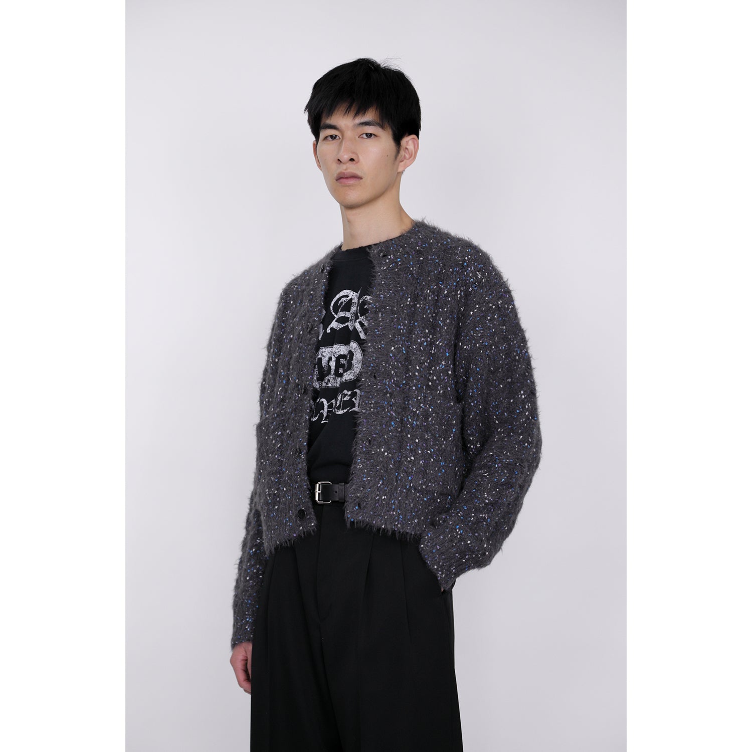 Color Nep Mole Knit Cardigan / gray – th products