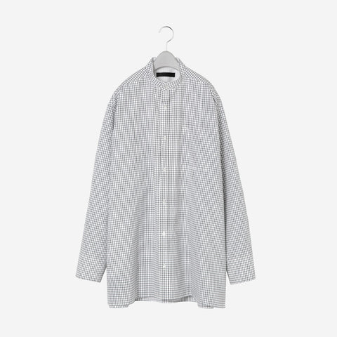 Oversized Band collar Shirt / check