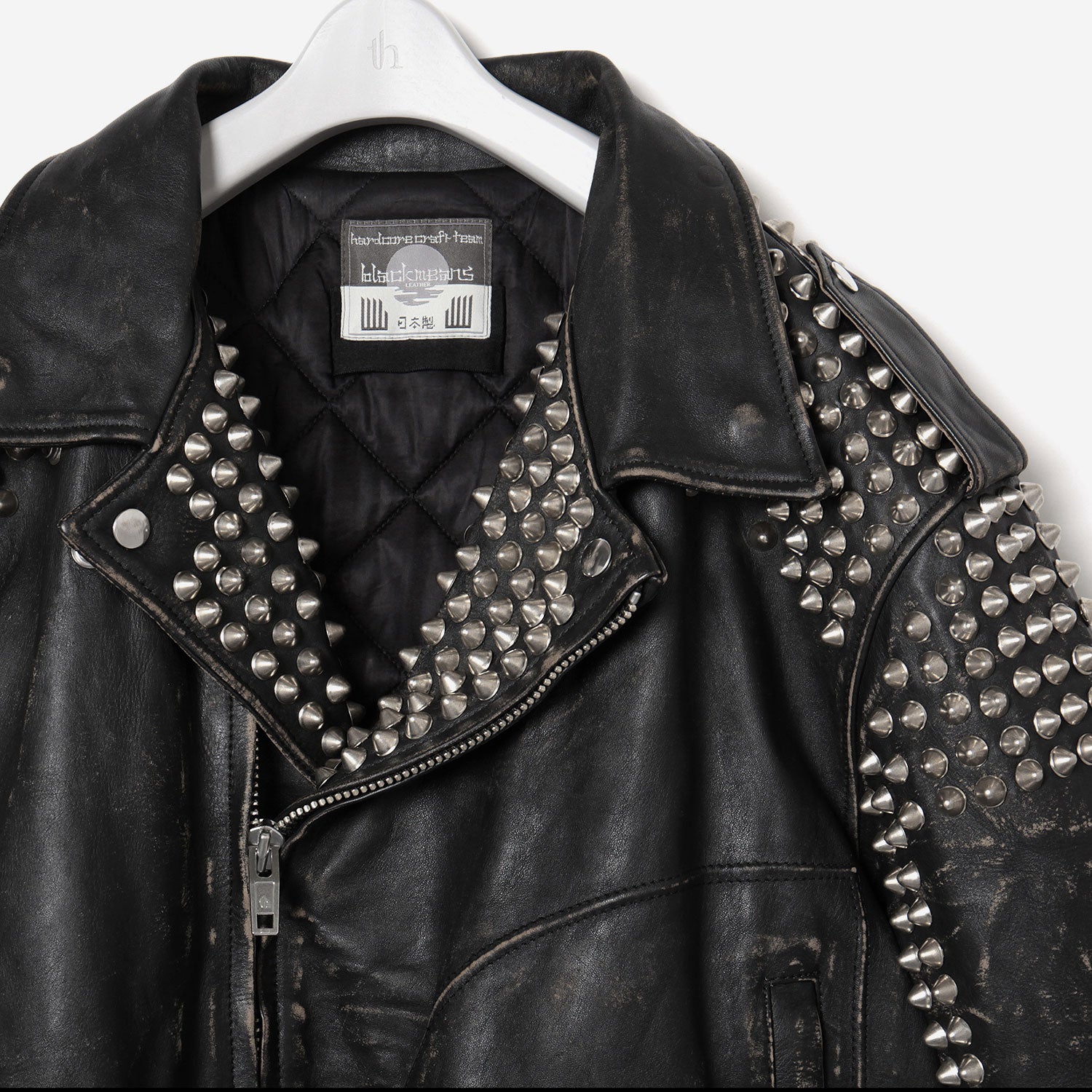 th×blackmeans ABSTRACT STUDDED RIDERS JACKET "Untitled, 1978-1979" / Black