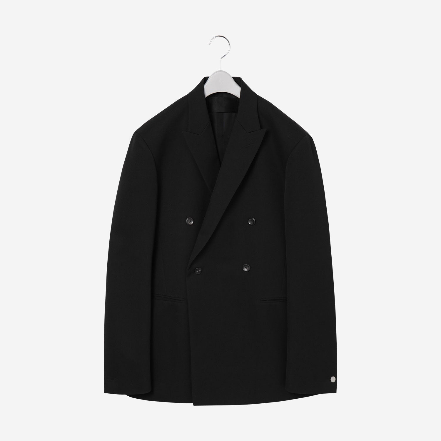 Peaked Lapel Double Jacket / black