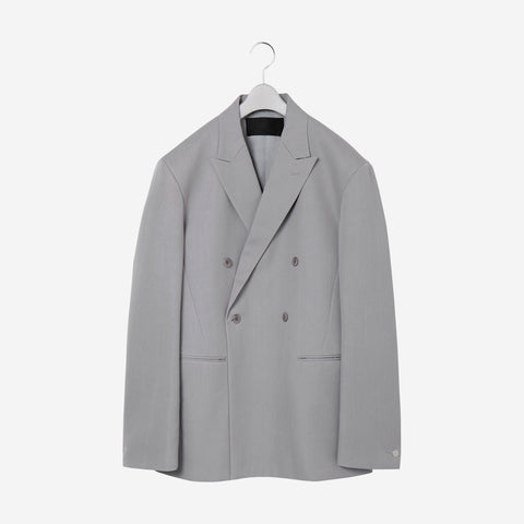 Peaked Lapel Double Jacket / gray