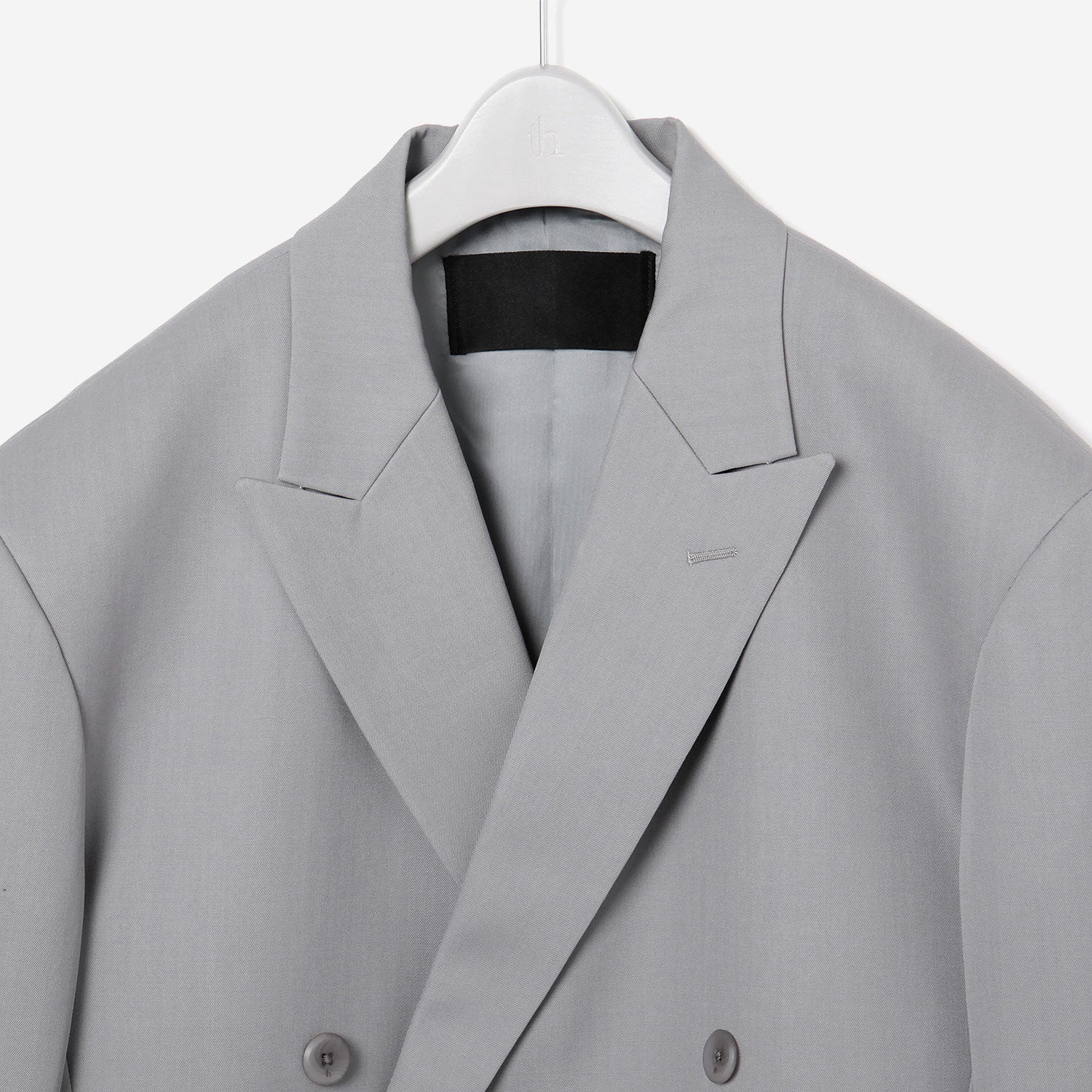 Peaked Lapel Double Jacket / gray