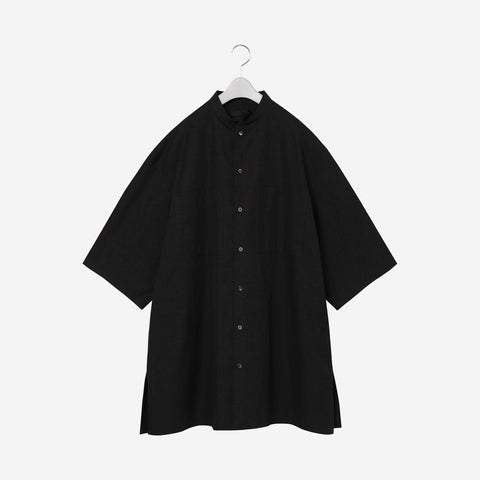 Band collar Shirt / black