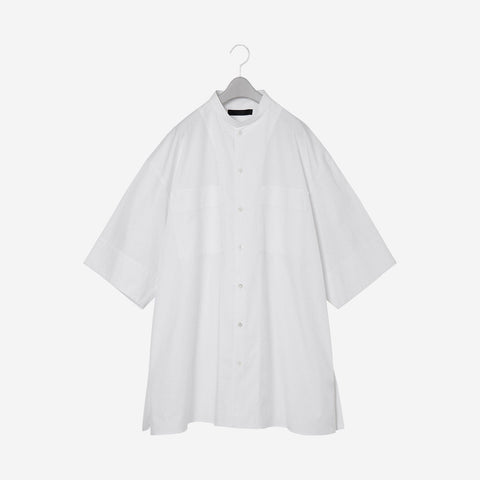 Band collar Shirt / white