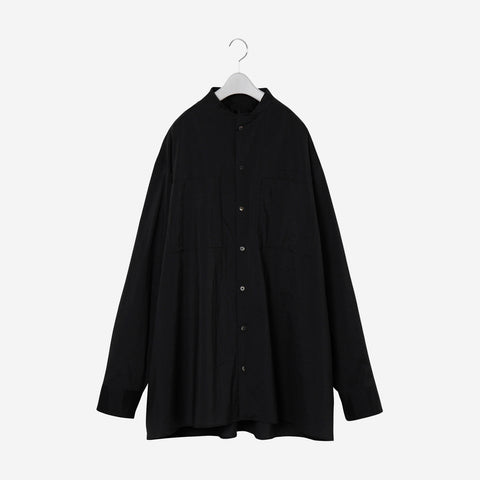 Band Collar Big Shirt / black