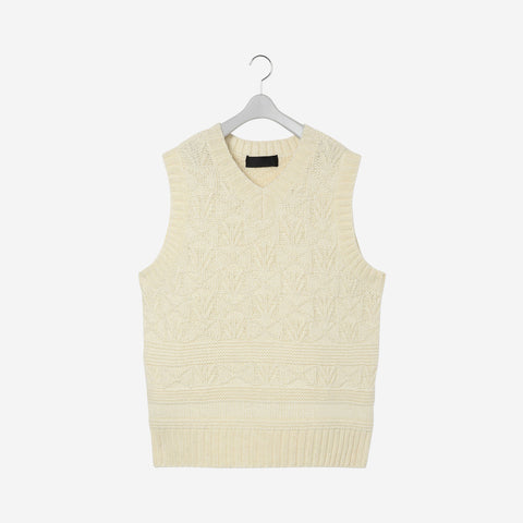 Hunting Knit Vest / white