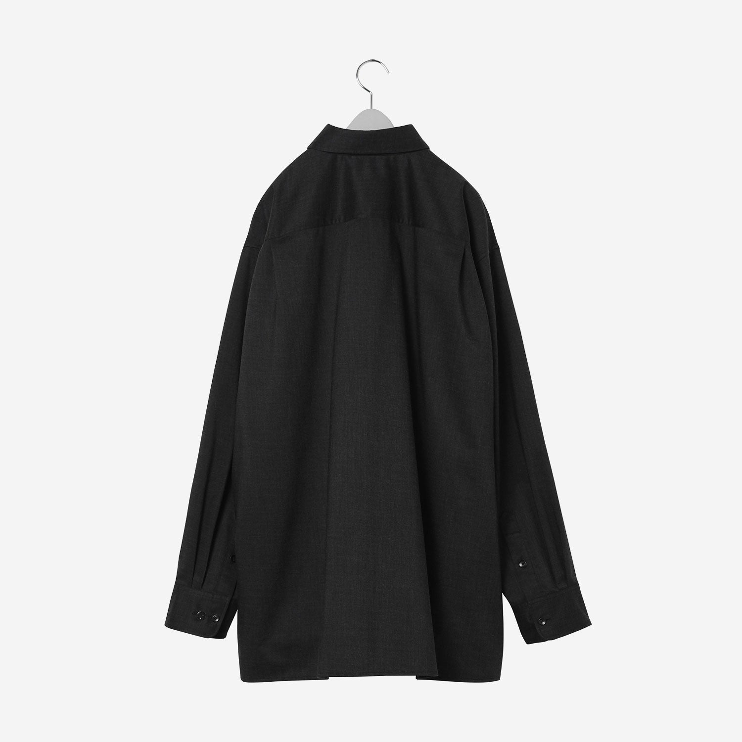 Technical Wool Oversized Shirt / black