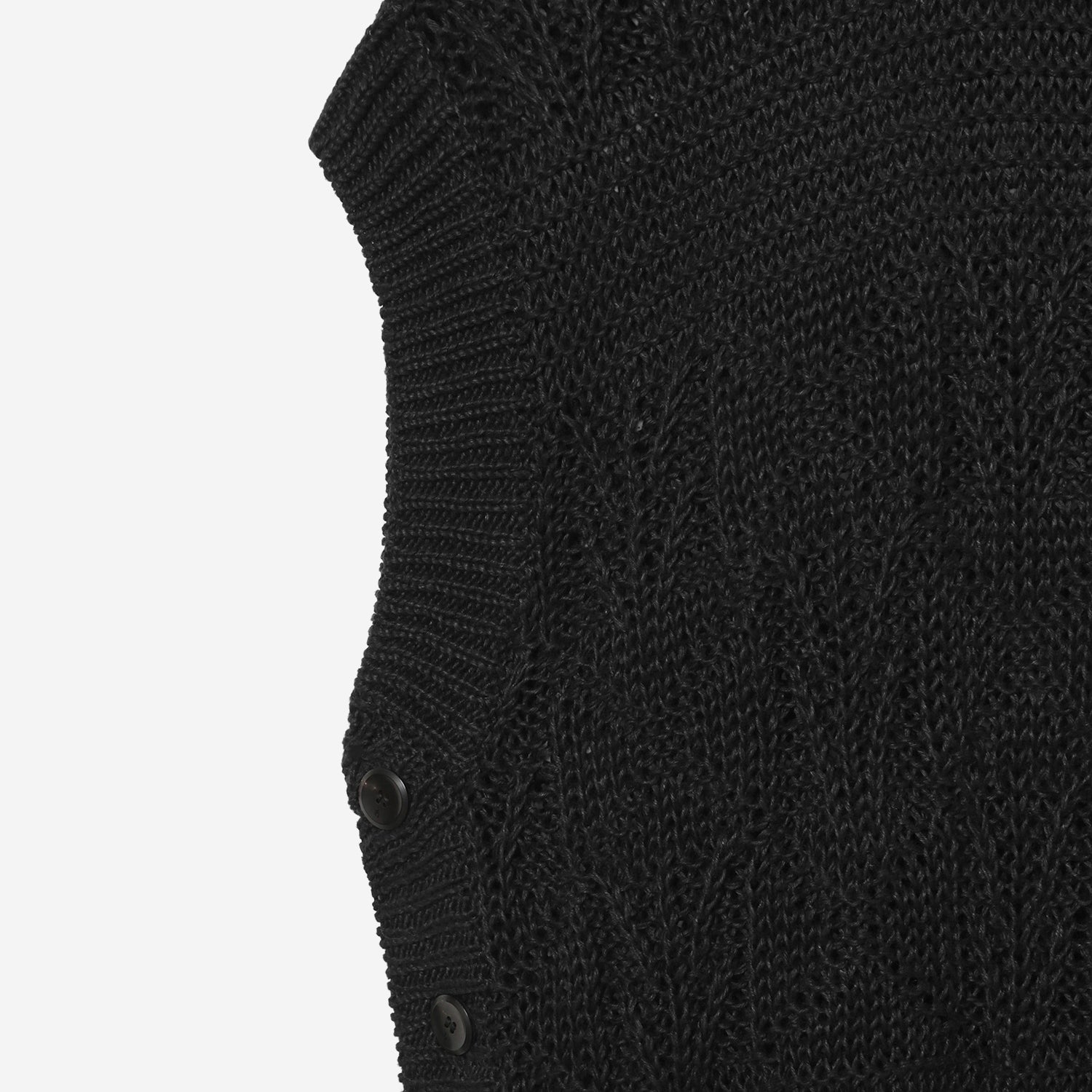 Linen fisherman Vest / black
