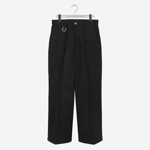 Wide Straight Denim Pants / black