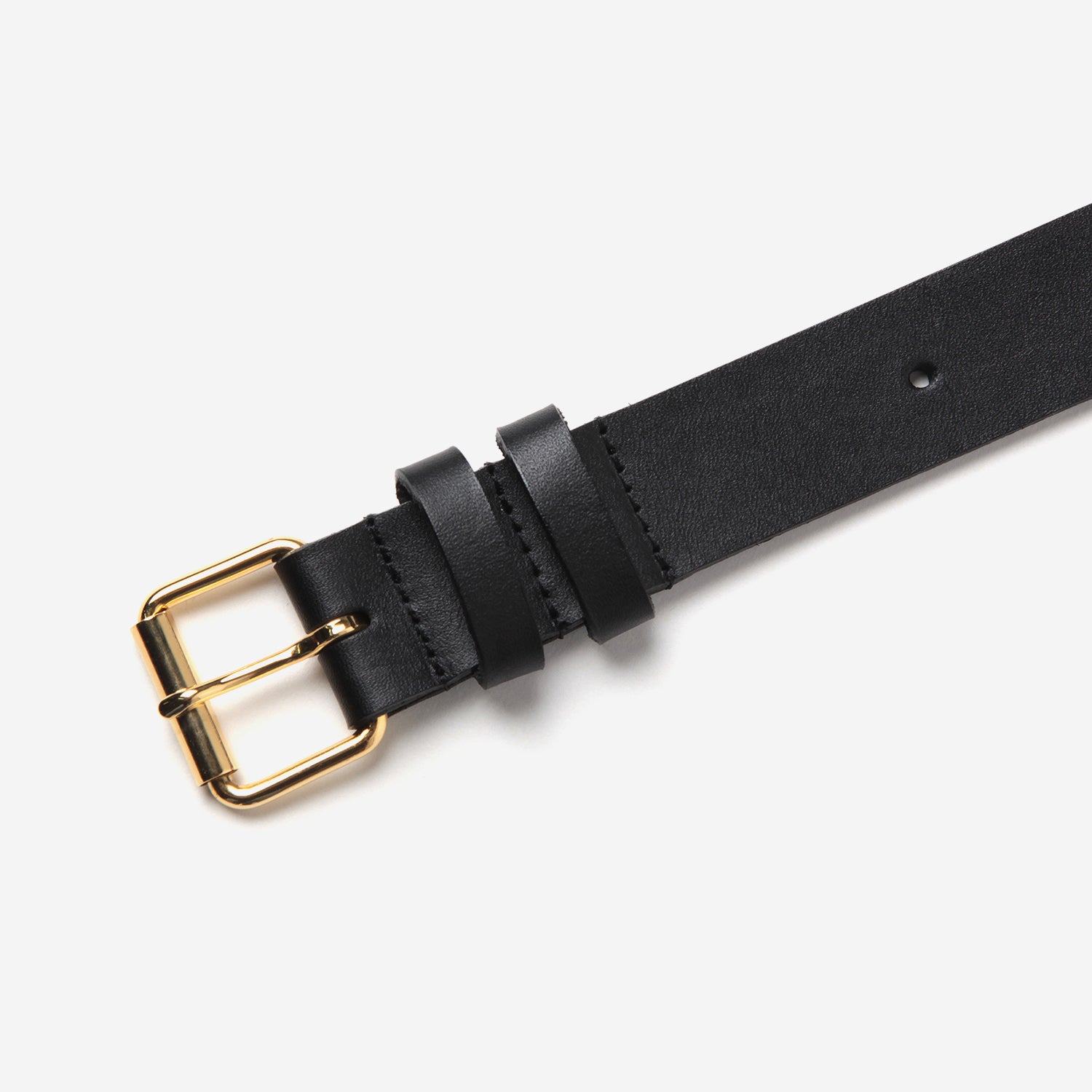Leather Belt SKI 30 / black × gold