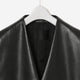 Synthetic Leather Sleeveless Coat / black